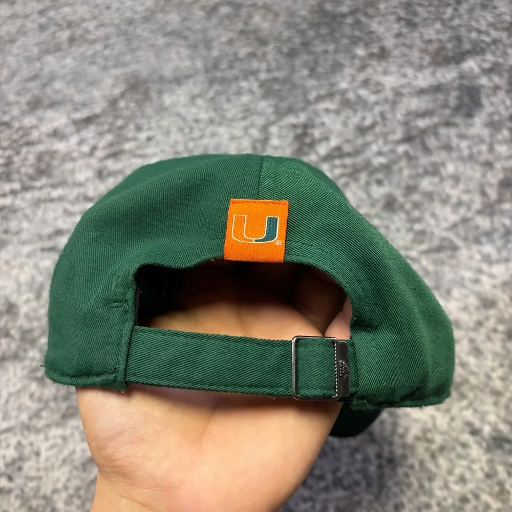 Adidas Miami Hurricanes Baseball Hat Green Orange Embroidered Collegiate‎